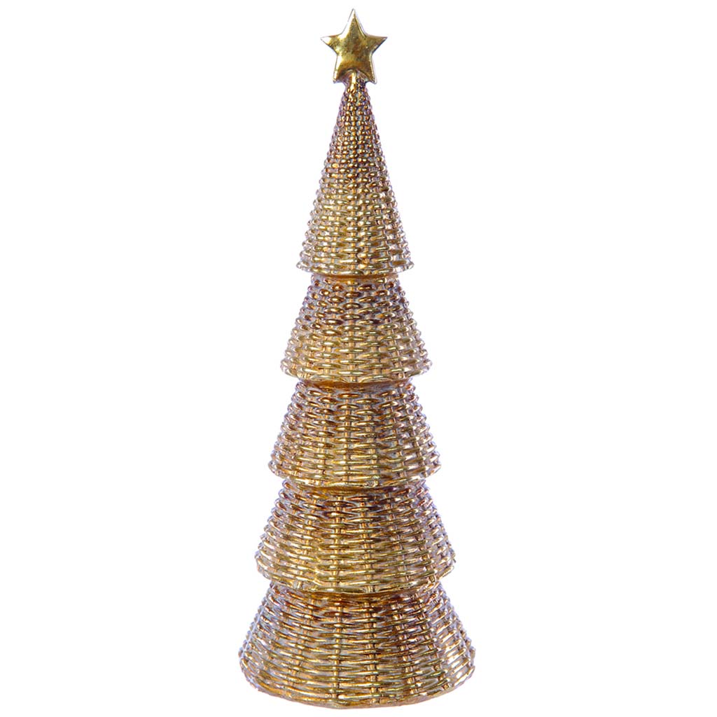 Star Topiary Tree Gold, 12in