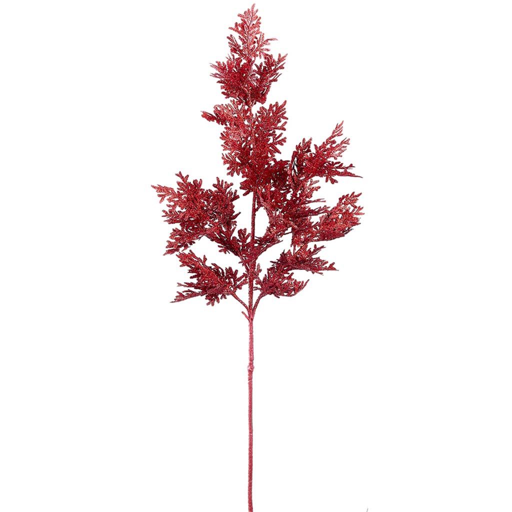 Glittered Pine Spray Red, 38in