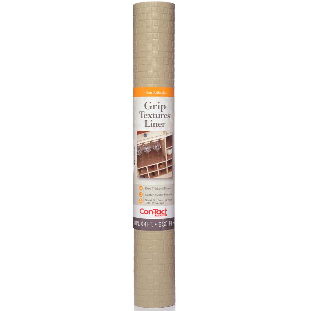 Grip Premium Shelf Liner Taupe, 18in x 4ft