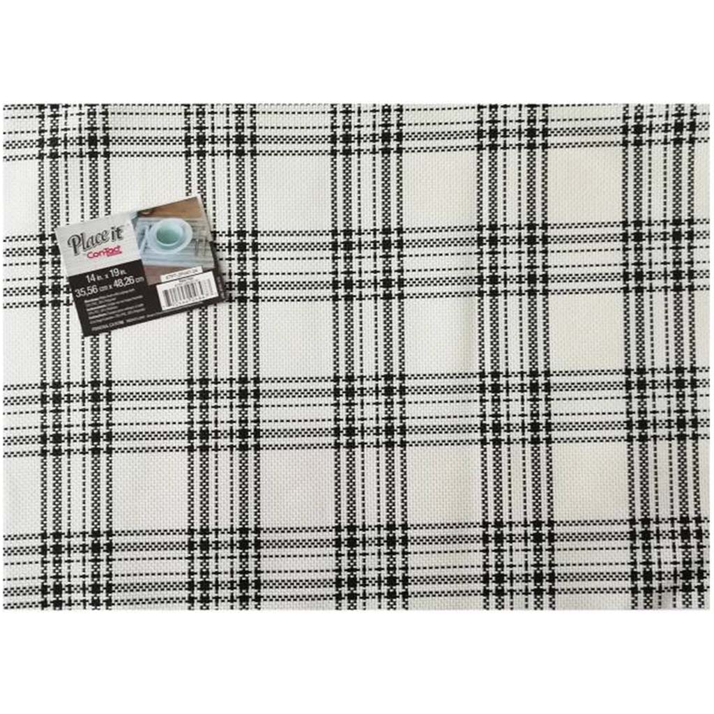 Black Plaid Placemats, 14in x 19in