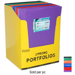 Promarx 2 Pockets Portfolio with Prongs, Purple