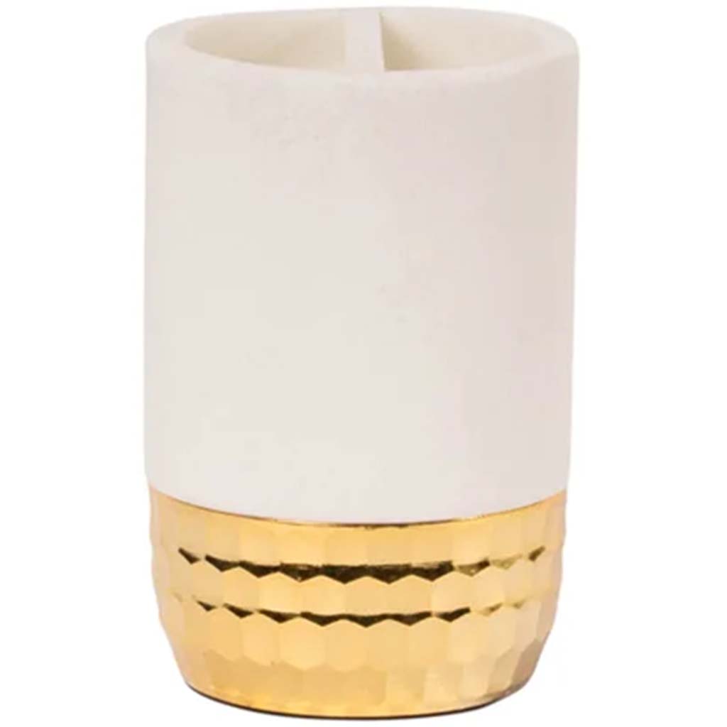Zeus Toothbrush Holder White/Gold