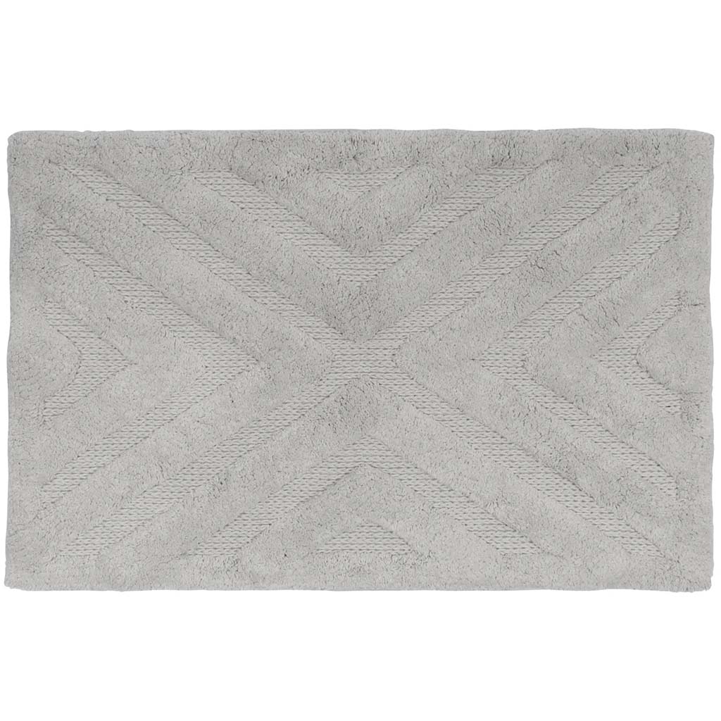 Diamond Cotton Bath Mat Grey, 20in x 32in