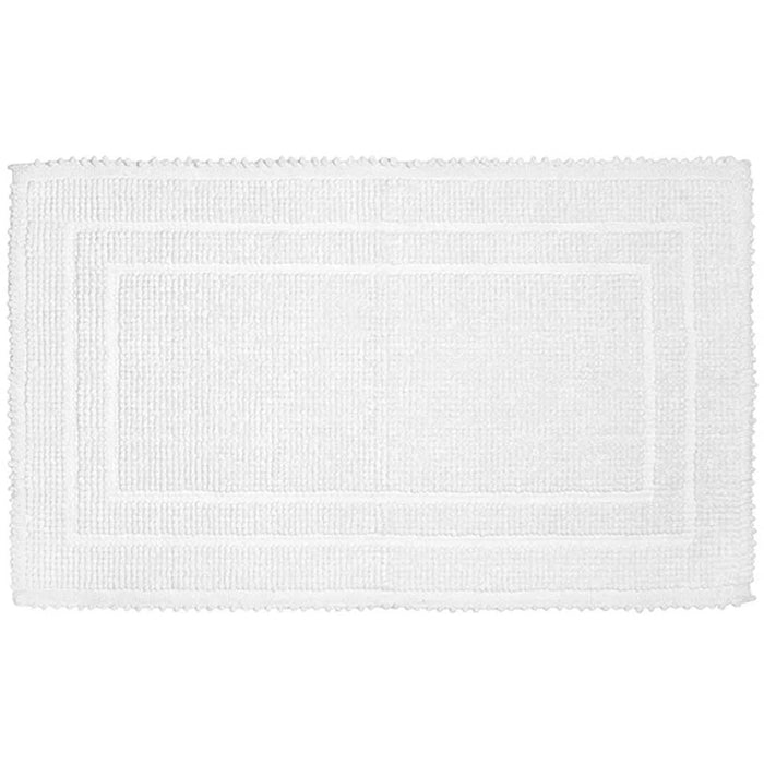 Cotton Border Bath Mat White, 20in x 32in
