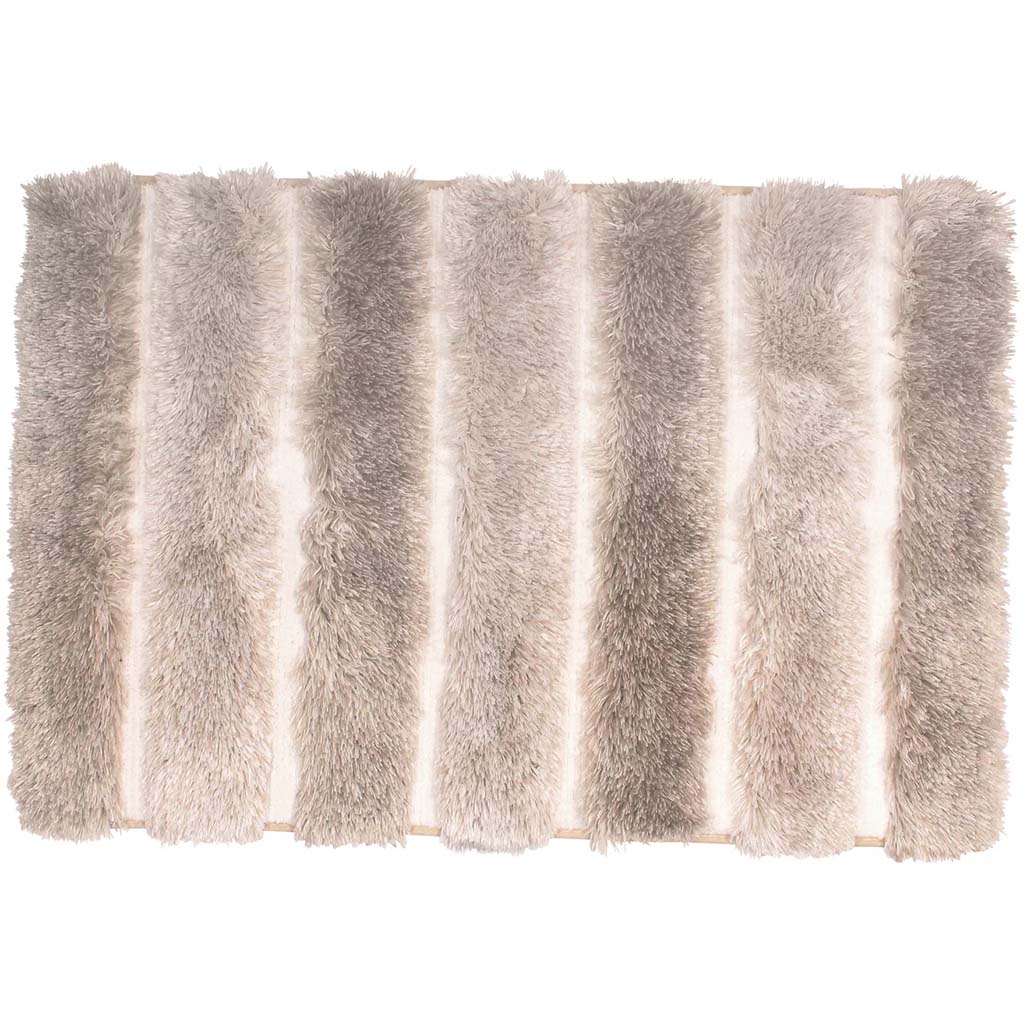 Two-Tone Plush Microfiber Bath Mat Taupe, 20in x 32in