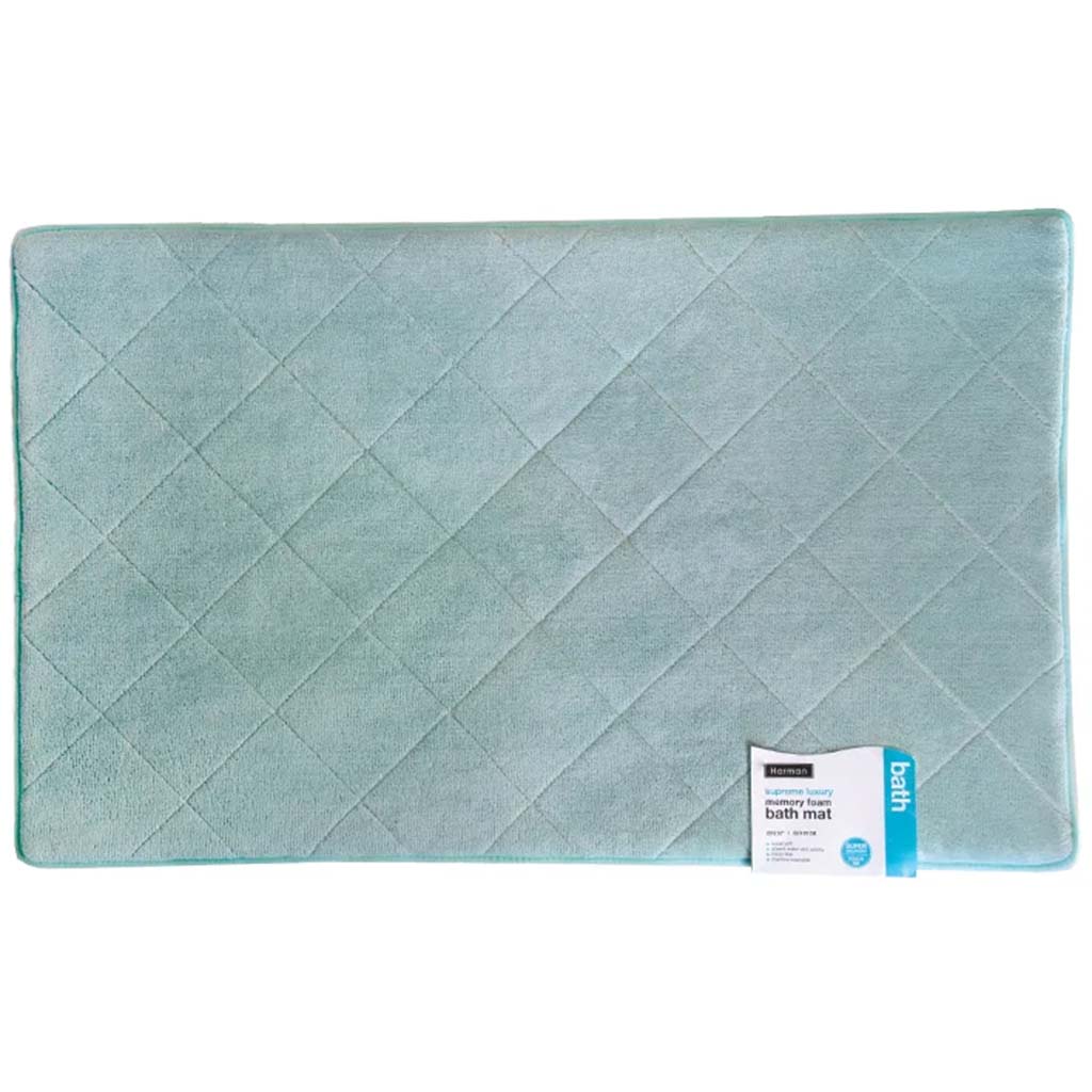 Supreme Memory Foam Bath Mat Aqua, 17in x 24in