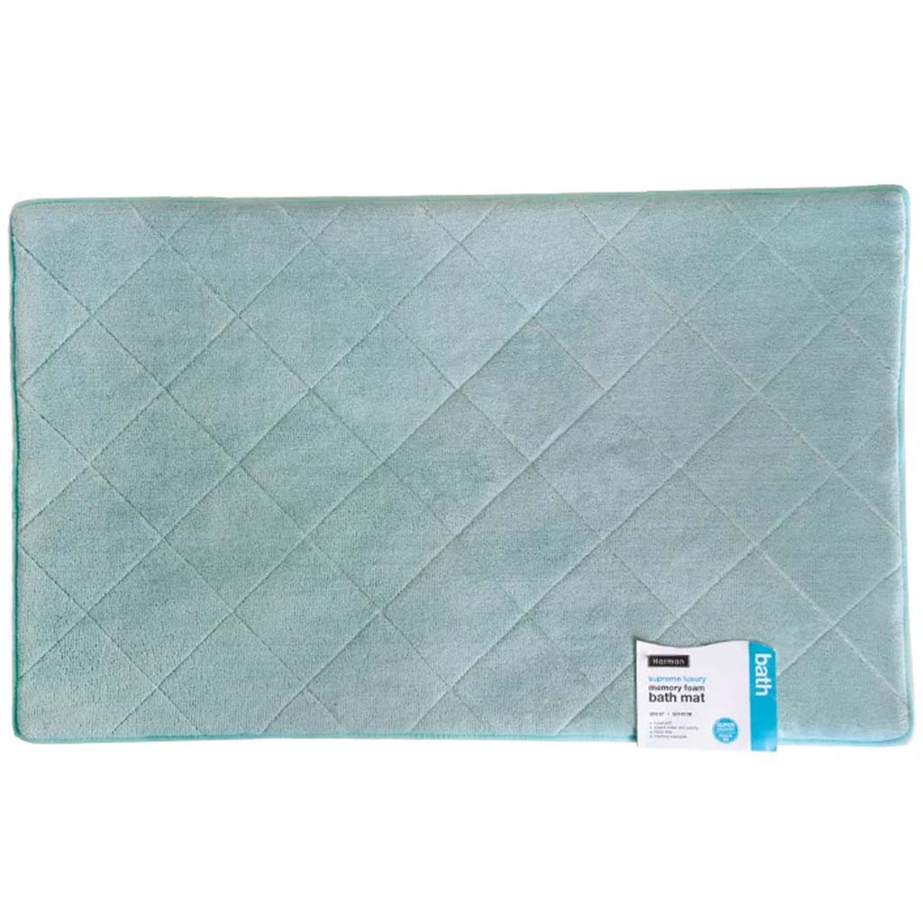 Supreme Memory Foam Bath Mat Aqua, 20in x 32in