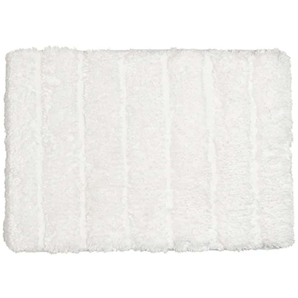 Luxe Ribbed Memory Foam Bath Mat White, 20in x 32in