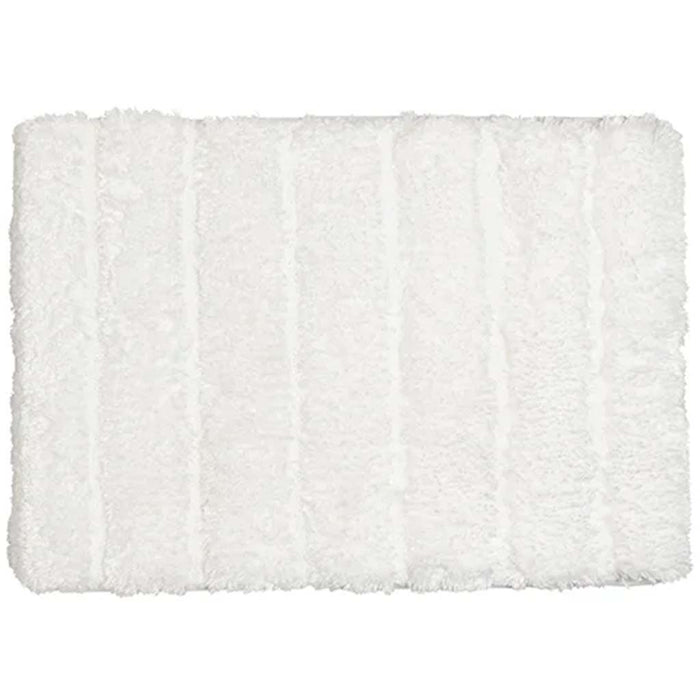 Luxe Ribbed Memory Foam Bath Mat White, 20in x 32in