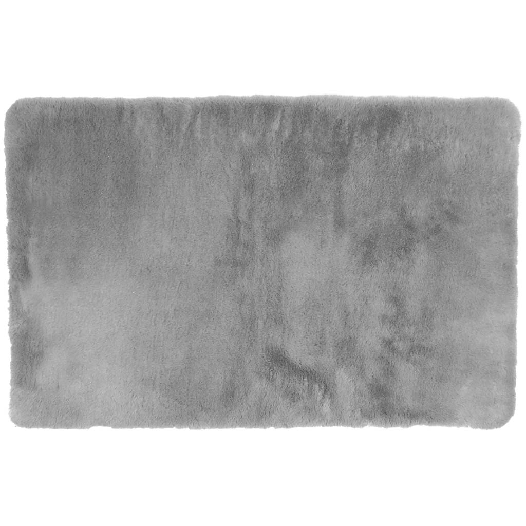 Luxurious Faux Fur Bath Mat Charcoal, 17in x 24in x 0.5in