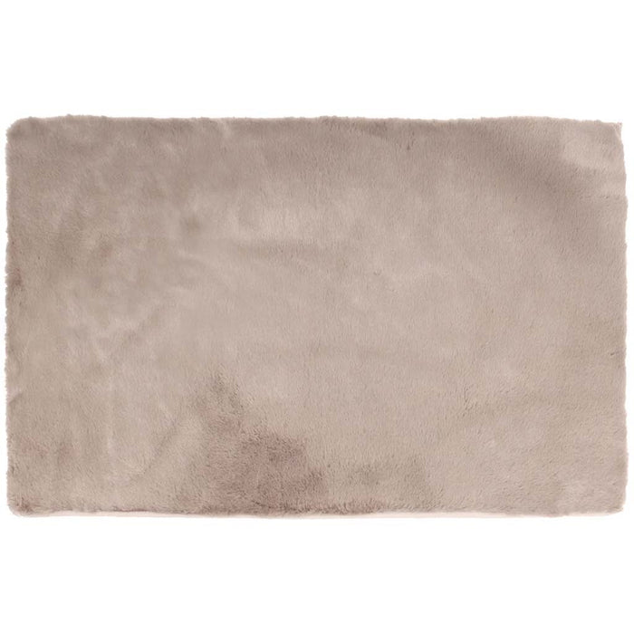 Luxurious Faux Fur Bath Mat Taupe, 17in x 24in x 0.5in