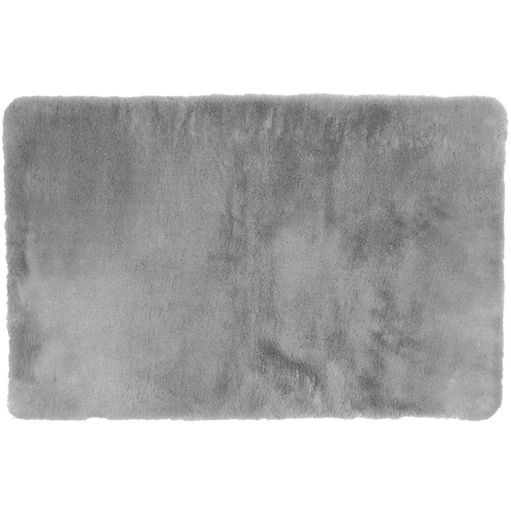 Luxurious Faux Fur Bath Mat Charcoal, 20in x 32in