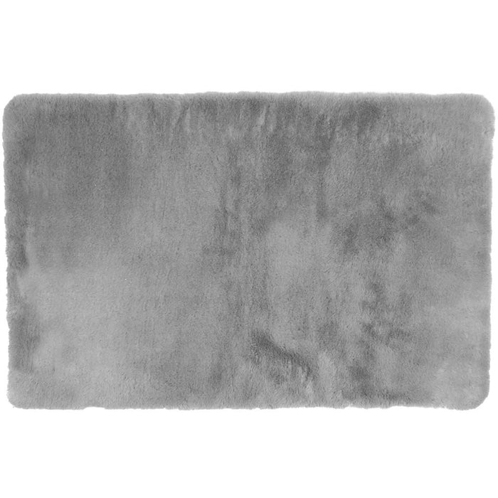 Luxurious Faux Fur Bath Mat Charcoal, 20in x 32in