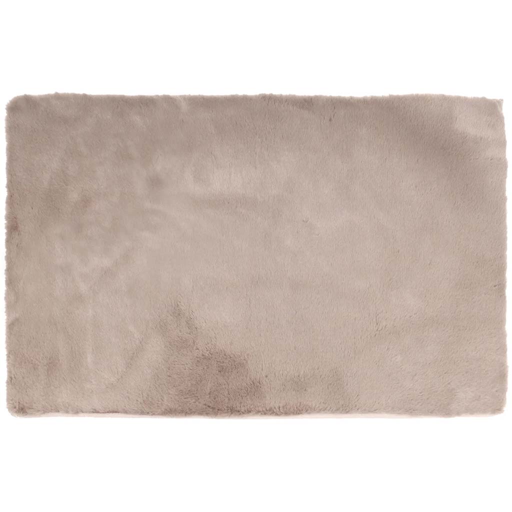 Luxurious Faux Fur Bath Mat Taupe, 20in x 32in