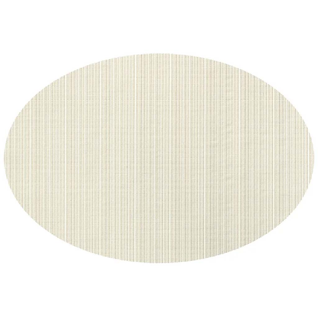 Linnea Rib Oval Vinyl Placemat Tan, 13in x 18in