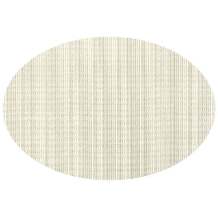 Linnea Rib Oval Vinyl Placemat Tan, 13in x 18in