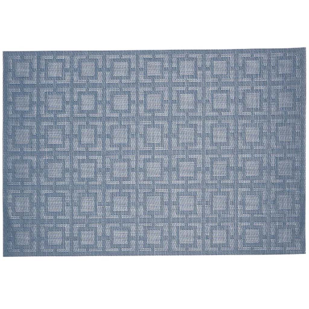 Squares Vinyl Placemat Blue, 13in x 19in