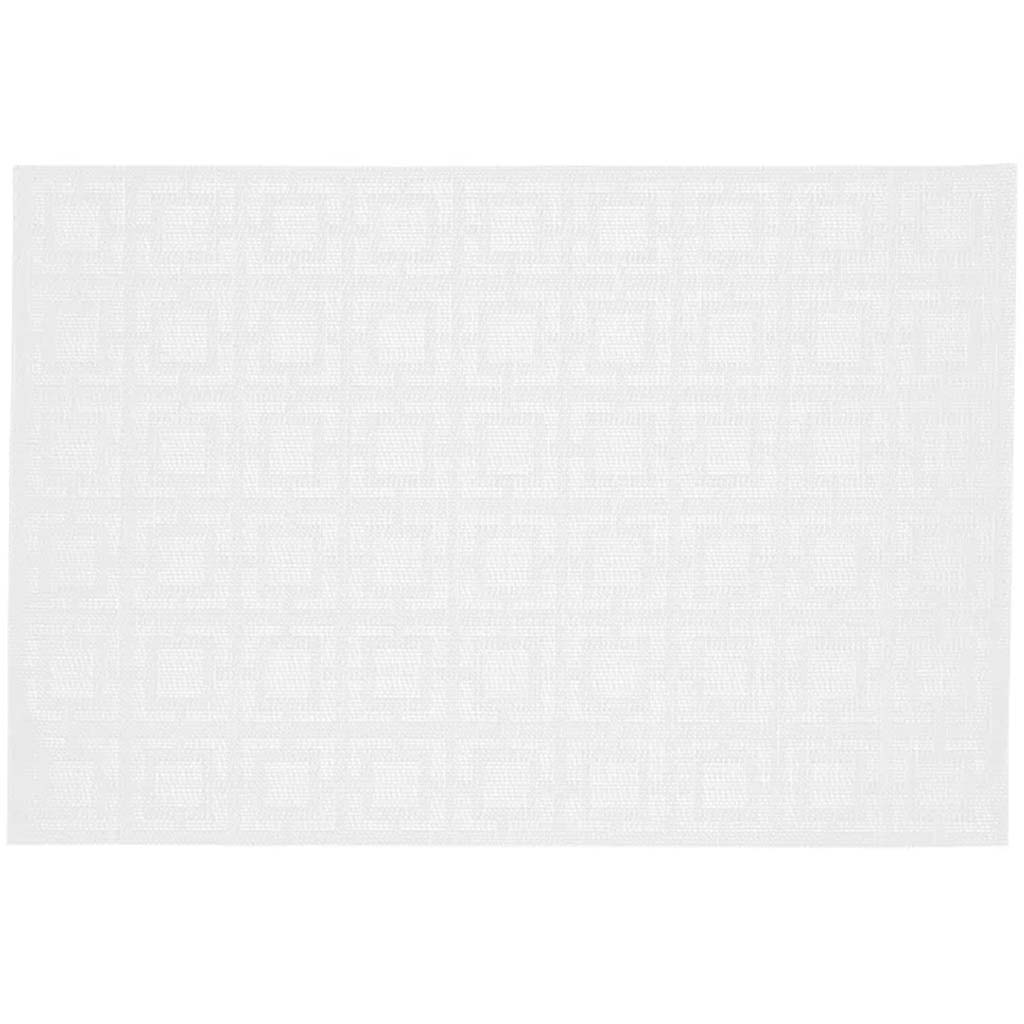 Squares Vinyl Placemat White, 13in x 19in