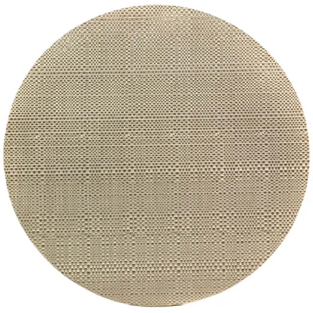 Trace Basketweave Round Placemat Linen, 14in D