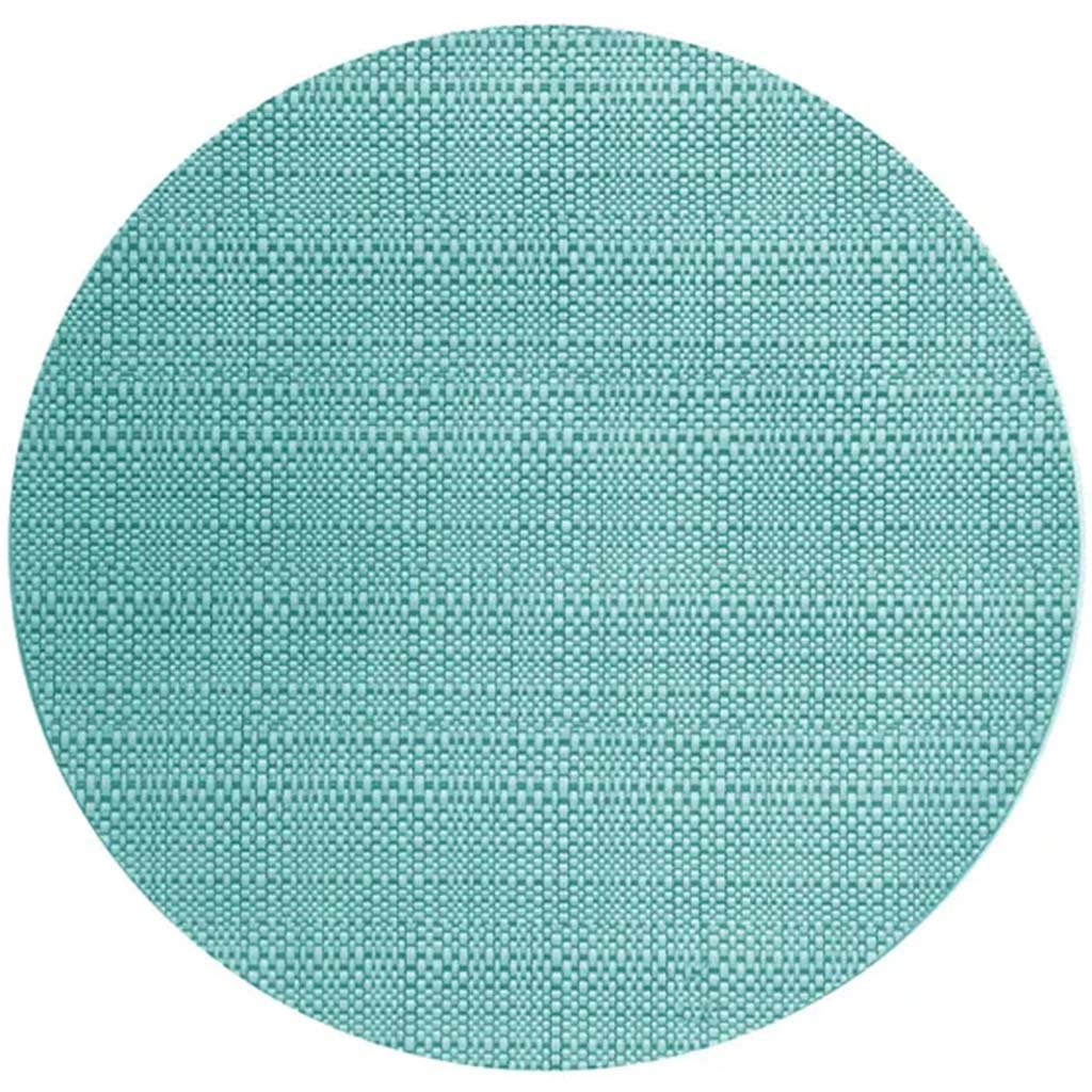 Trace Basketweave Round Placemat Aqua, 14in D