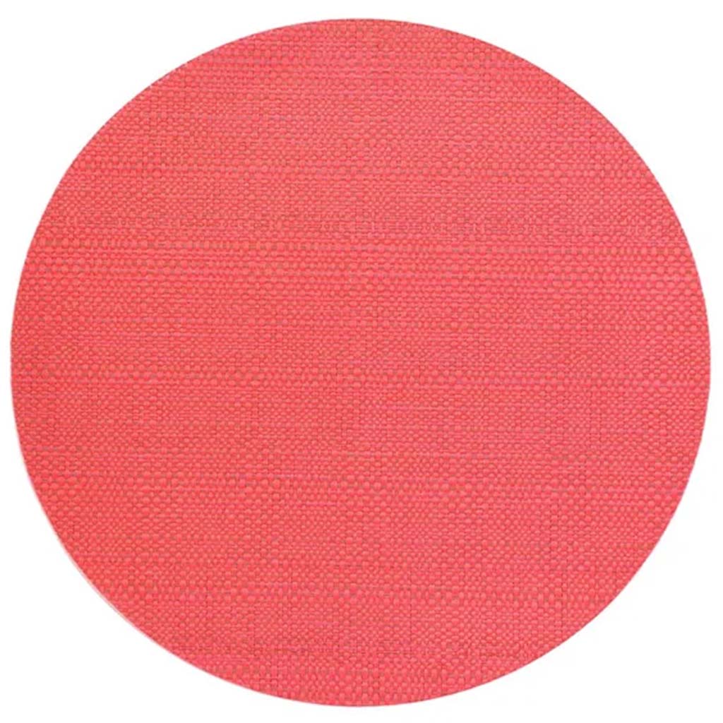 Trace Bsktwve Rnd Placemat Red, 14in D