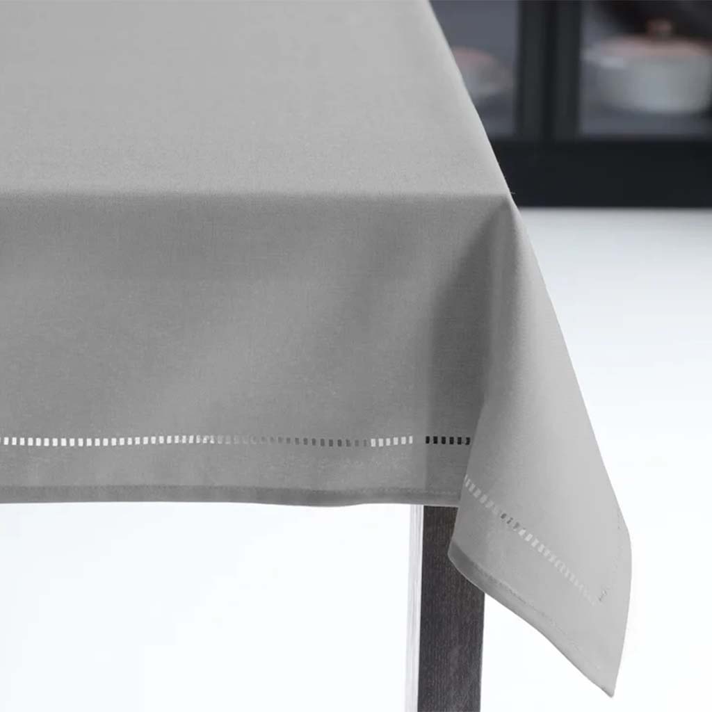 Hemstitch Table Cloth Grey, 52in x 70in