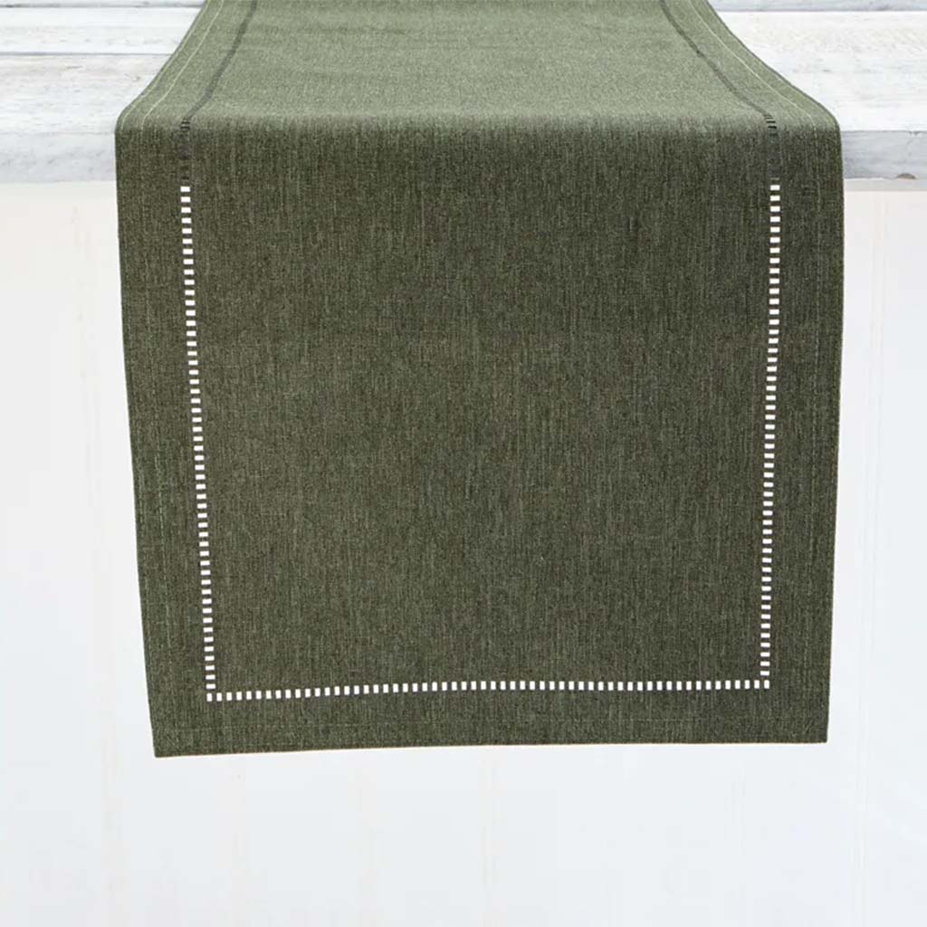 Hemstitch Table Runner Forest, 14in x 72in