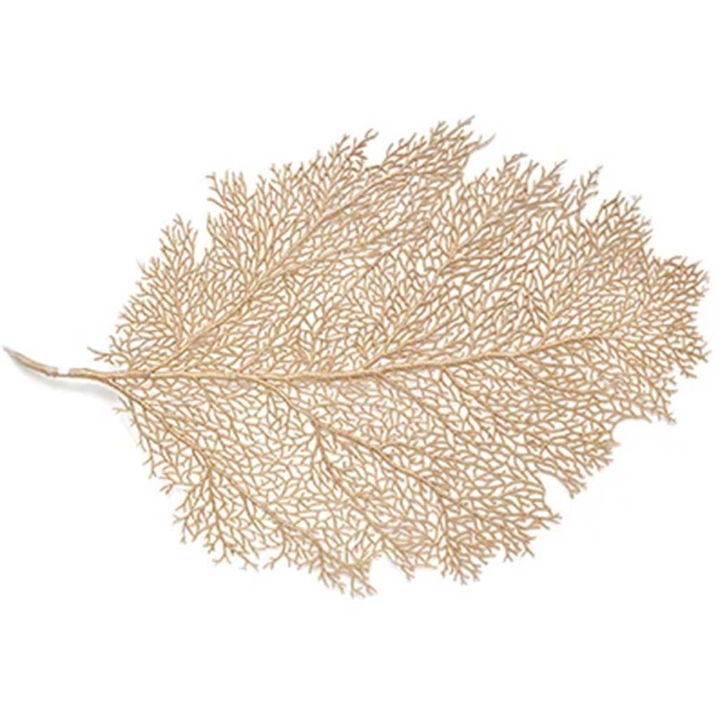 Metallic Leaf Placemat Gold Medium, 12in x 18in