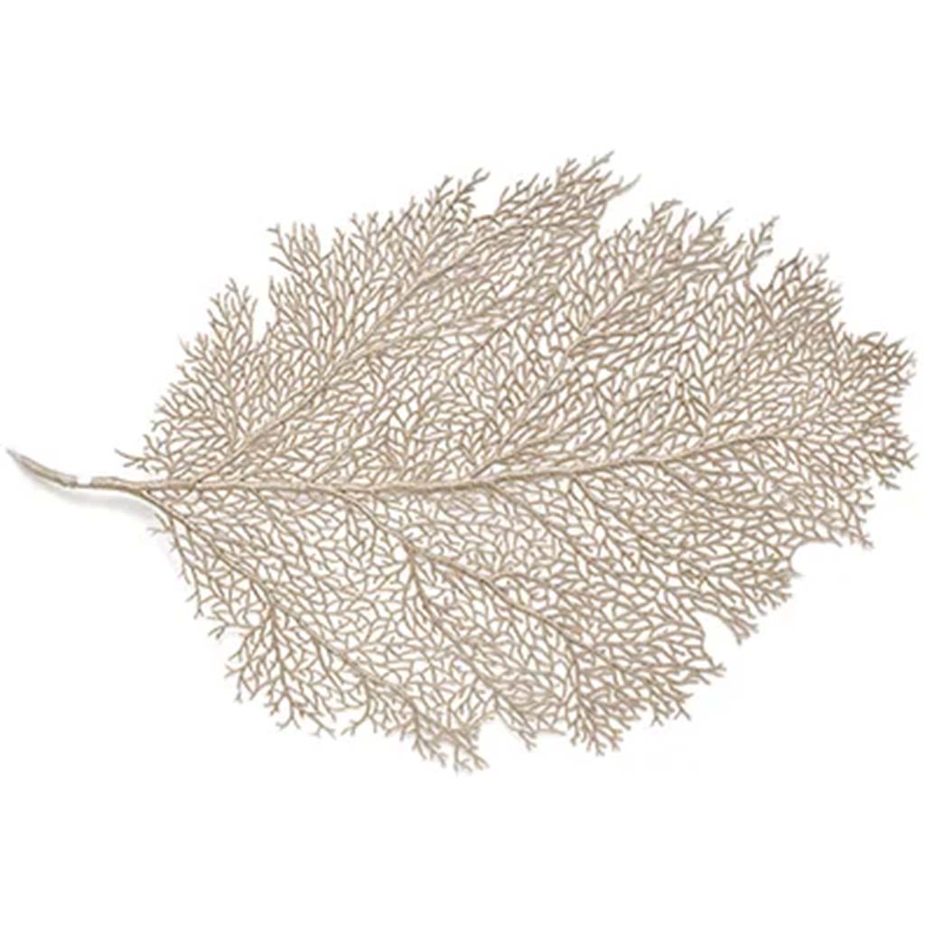 Metallic Leaf Placemat Champagne Medium, 12in x 18in