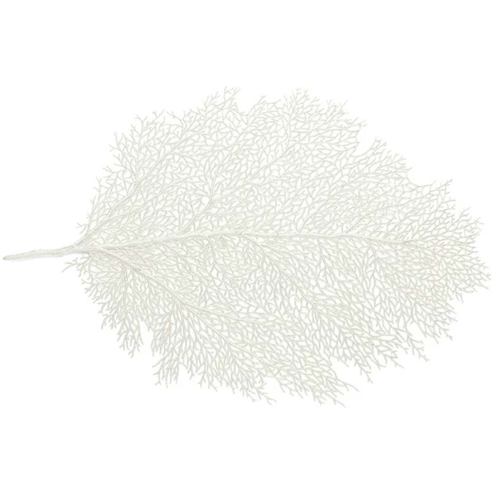 Metallic Leaf Placemat Pearl Medium, 12in x 18in