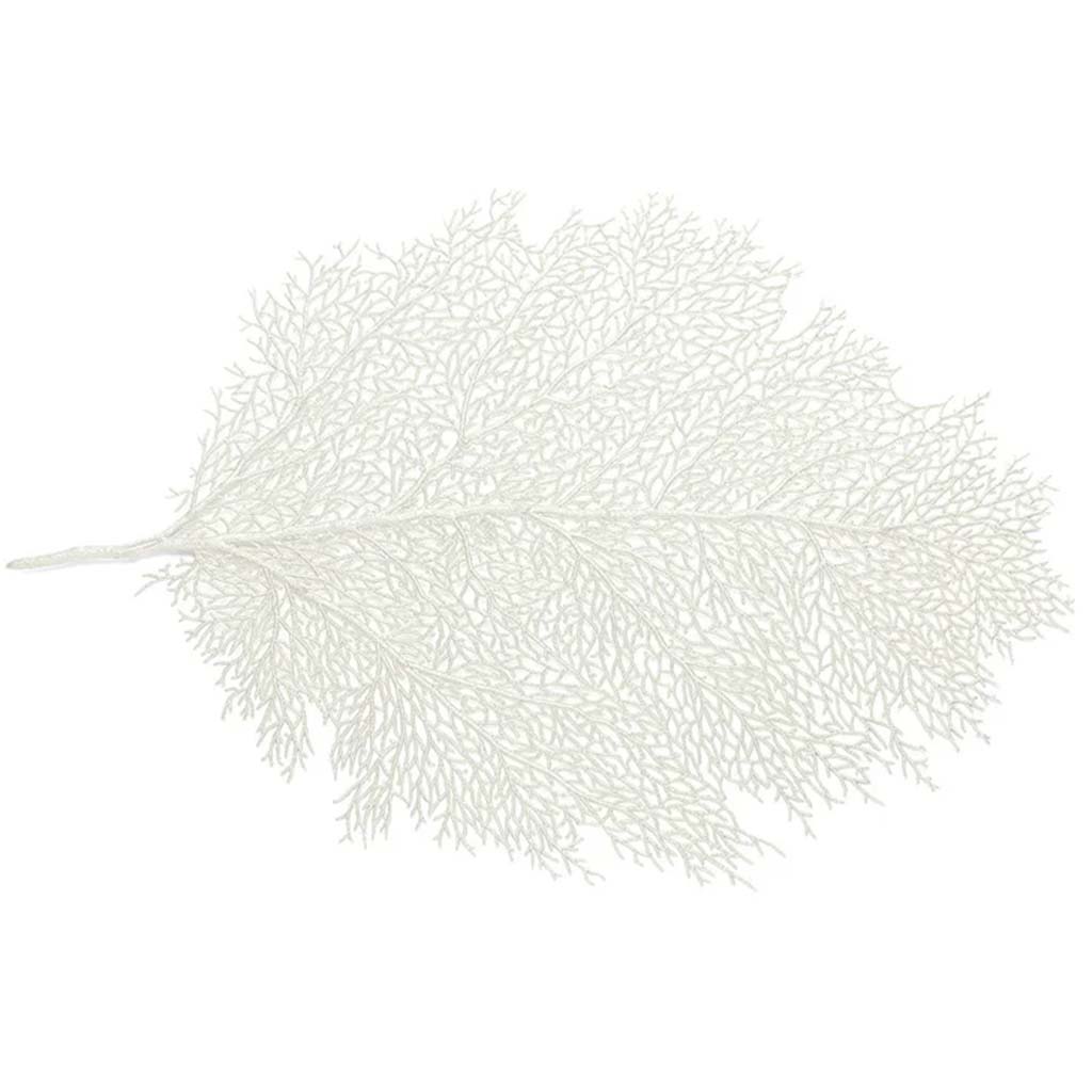 Metallic Leaf Placemat Pearl Medium, 12in x 18in
