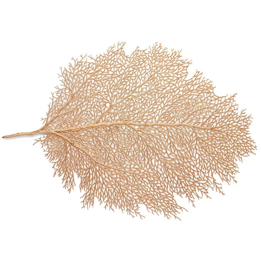 Metallic Leaf Placemat Copper Large, 14in x 22in