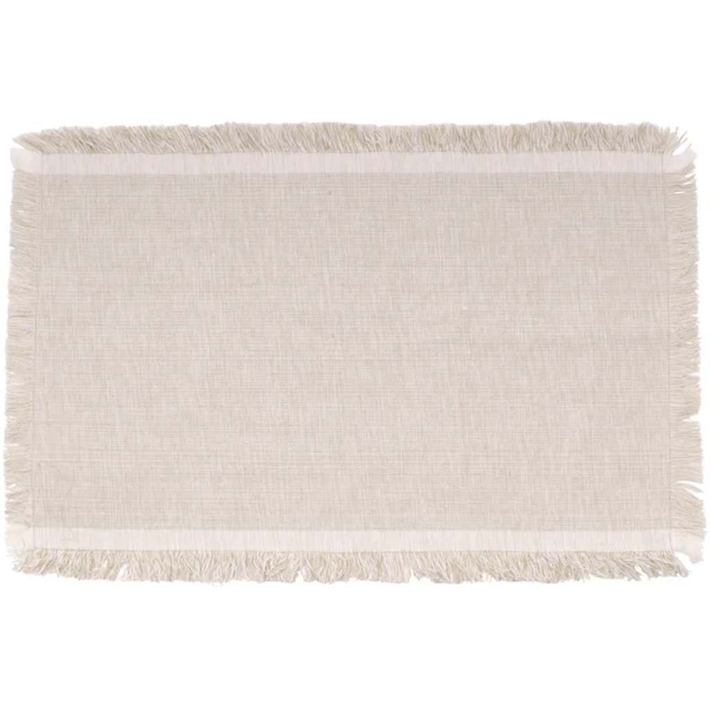 Fringe Placemat Tan, 13in x 19in
