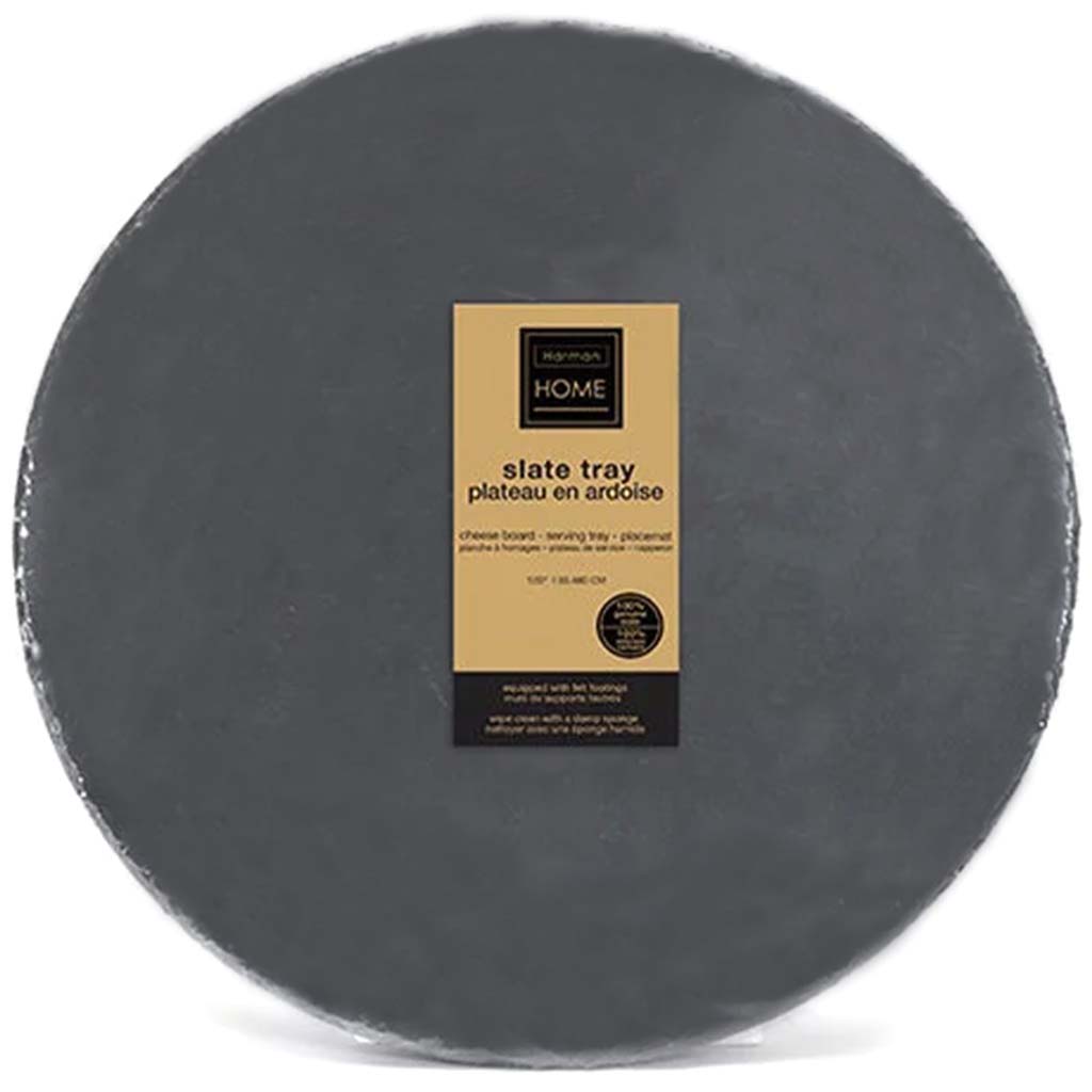 Round Slate Tray, 15in D
