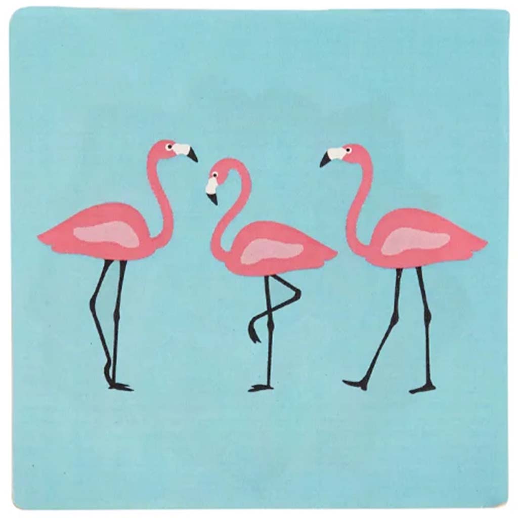 Flamingo Ceramic Coaster Set of 6 Aqua