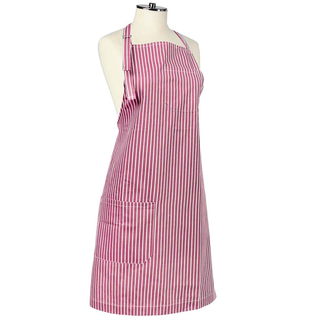 Tuscan Stripe Woven Chef Apron Red, 28in x 32in