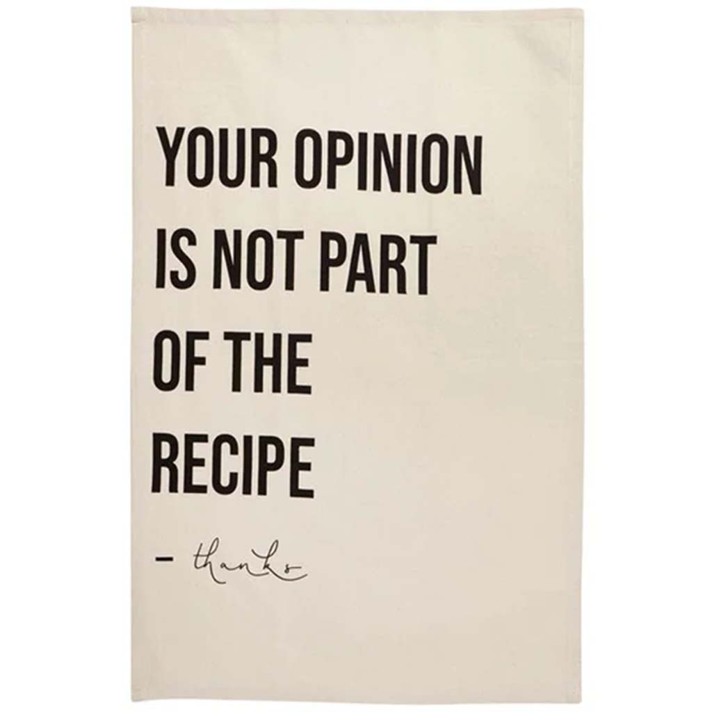Your Opinion Single Kitchen Towel Black, 18in x 26in
