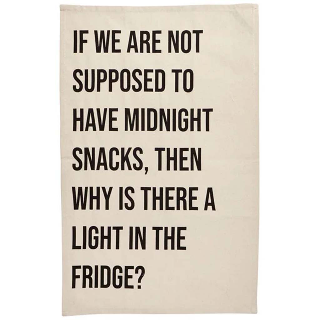 Midnight Snack Single Kitchen Towel Black, 18in x 26in