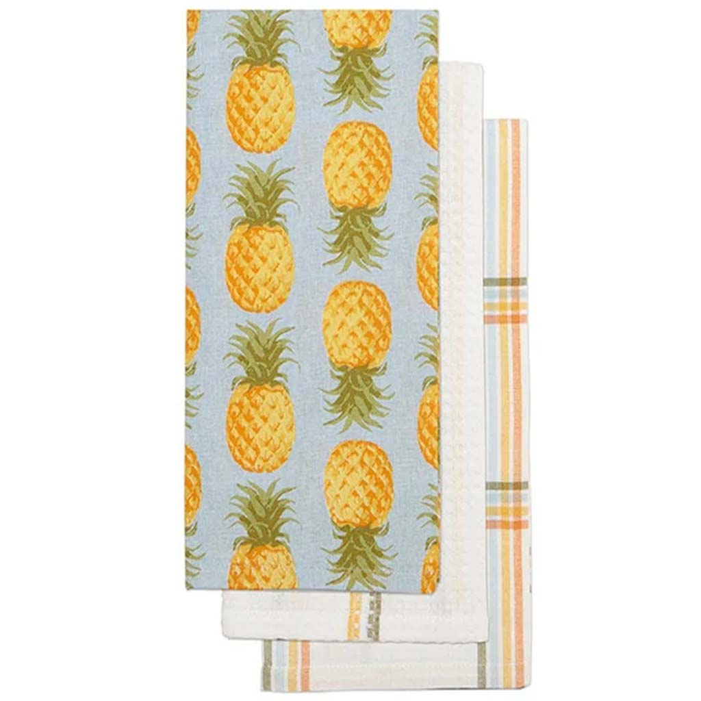 Pineapple Kitchen Towel Set of 3 Multi, 18in x 26in