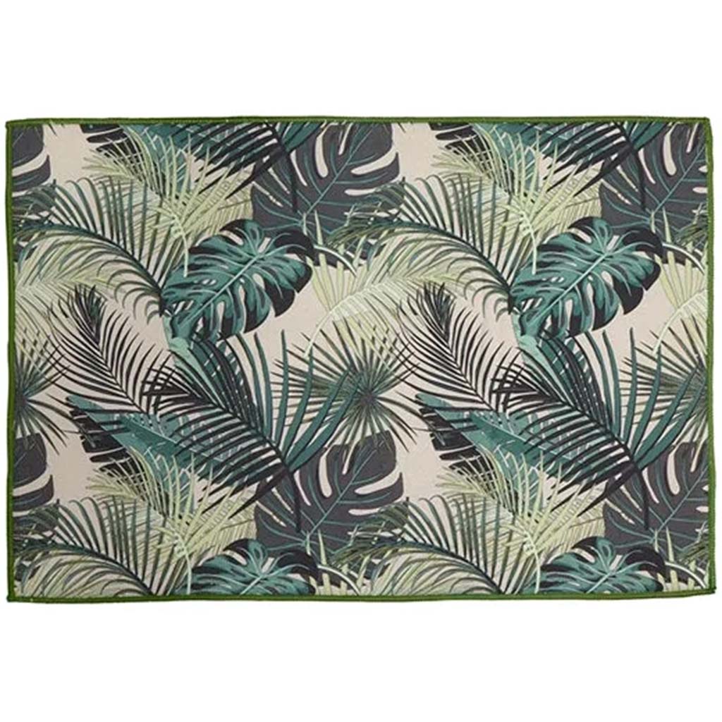 Palm Leaf Printed Drying Mat Green, 15in x 20in