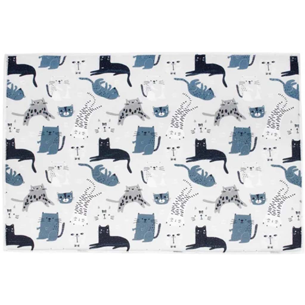 Cats Printed Drying Mat Multi, 15in x 20in