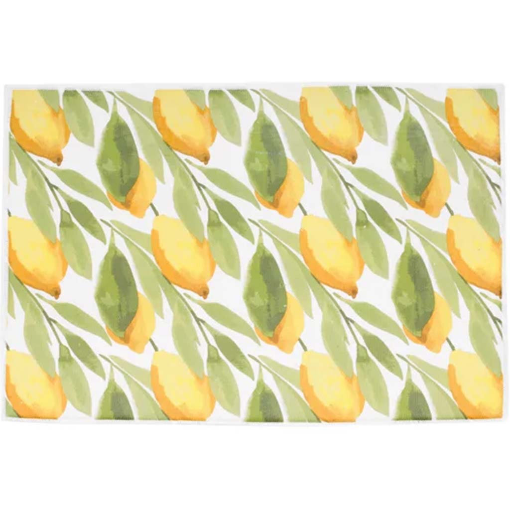 Lemon Printed Drying Mat Yellow, 15in x 20in