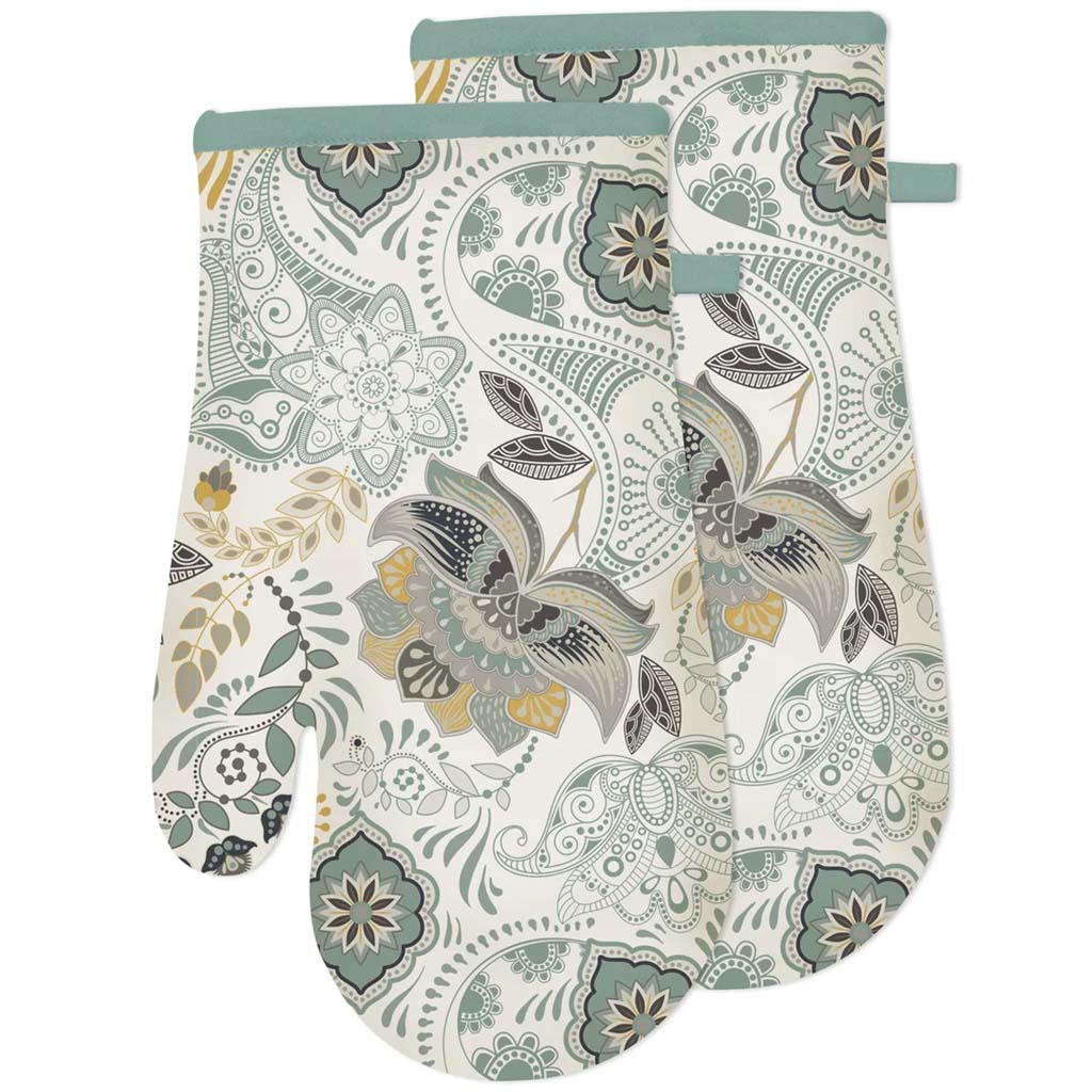 Bloom Oven Mitt Set of 2 Blue, 7in x 12in