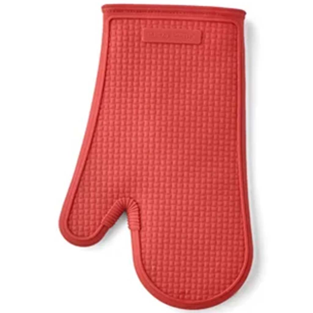 Textured Silicone Oven Mitt Red, 7in x 12in