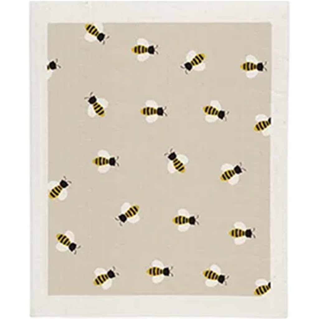 Bee Sponge Cloth Black, 6.5in x 8in