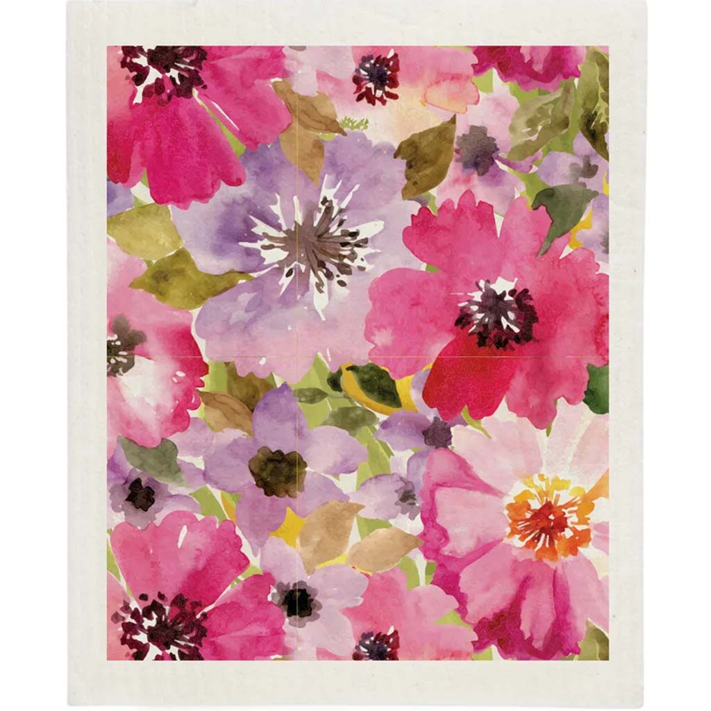 Pink Daisy Sponge Cloth Pink, 6.5in x 8in