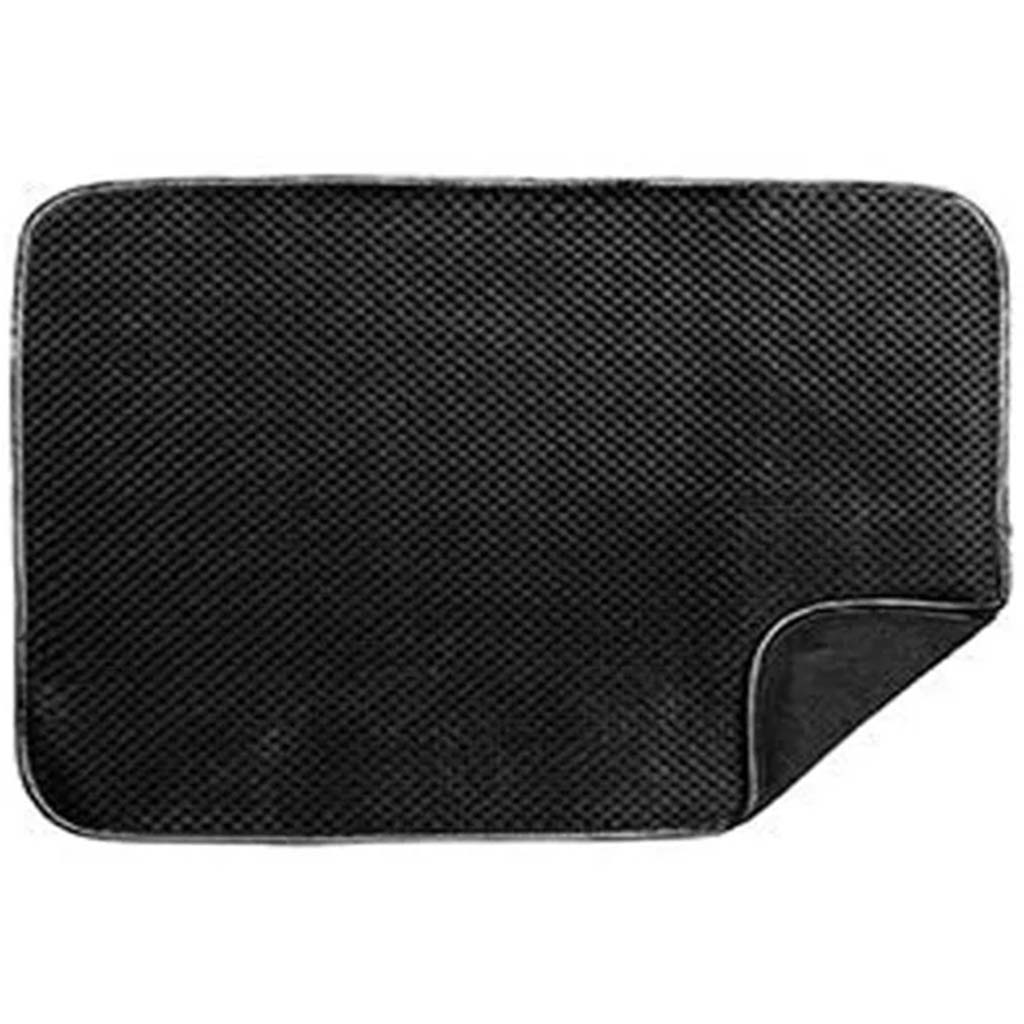 Luxe Plush Drying Mat Black, 15in x 20in