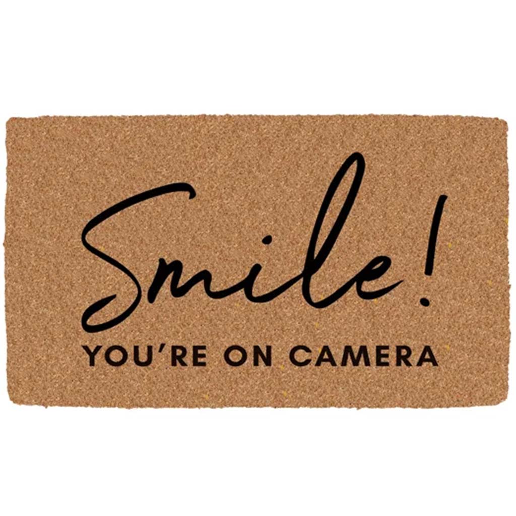 Smile! Coir Mat Black, 18in x 30in