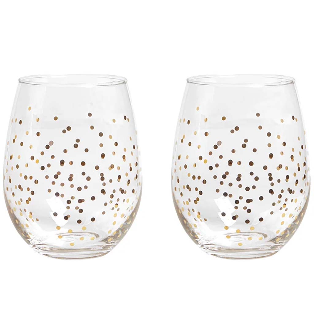 Confetti Wine Glass Set Of 2 Gold