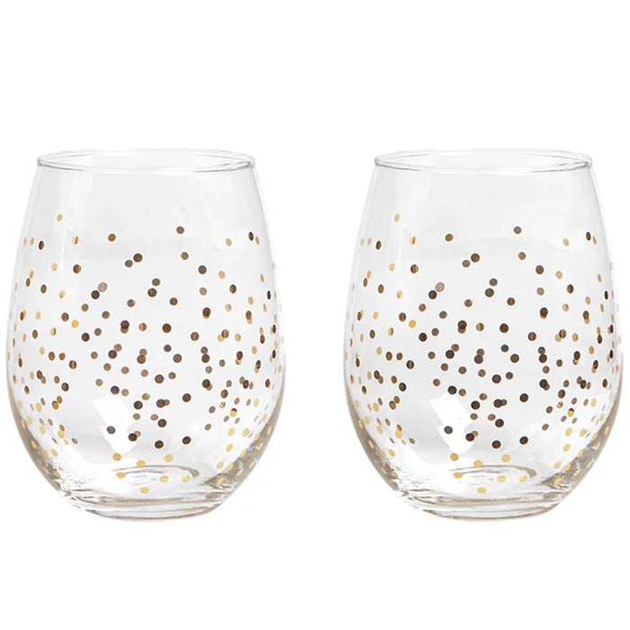 Confetti Wine Glass Set Of 2 Gold